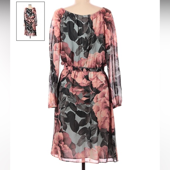 Floral Open Shoulder Jennifer Lopez Dress - Picture 3 of 6